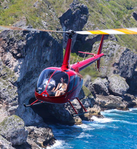 Helicopter tour over beach Punta Cana Dominican Republic